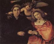 Lorenzo Lotto Portrait of Messer Marsilio and His Wife oil painting